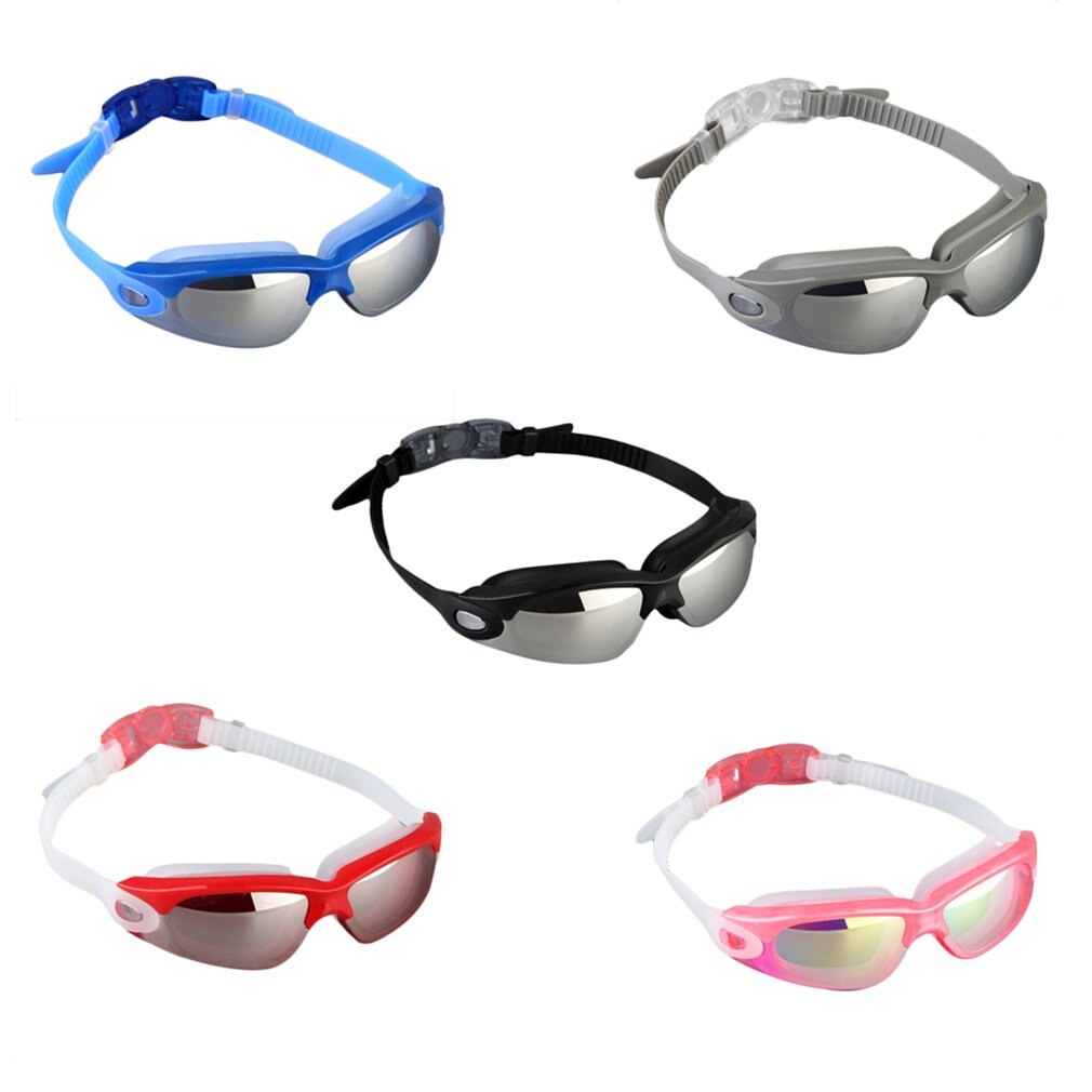 Resistance WaterProof Swim Glasses Electroplating AntiFog Swim Goggles Polycarbonate Lenses to Resist Impact