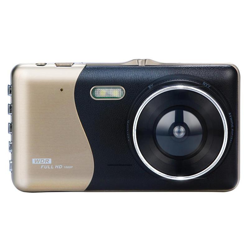 4-inch Lcd Ips Dual-lens Car Dash Cam Fhd 1080p Dashboard Camera 170-degree Drive Dvr Dashcam