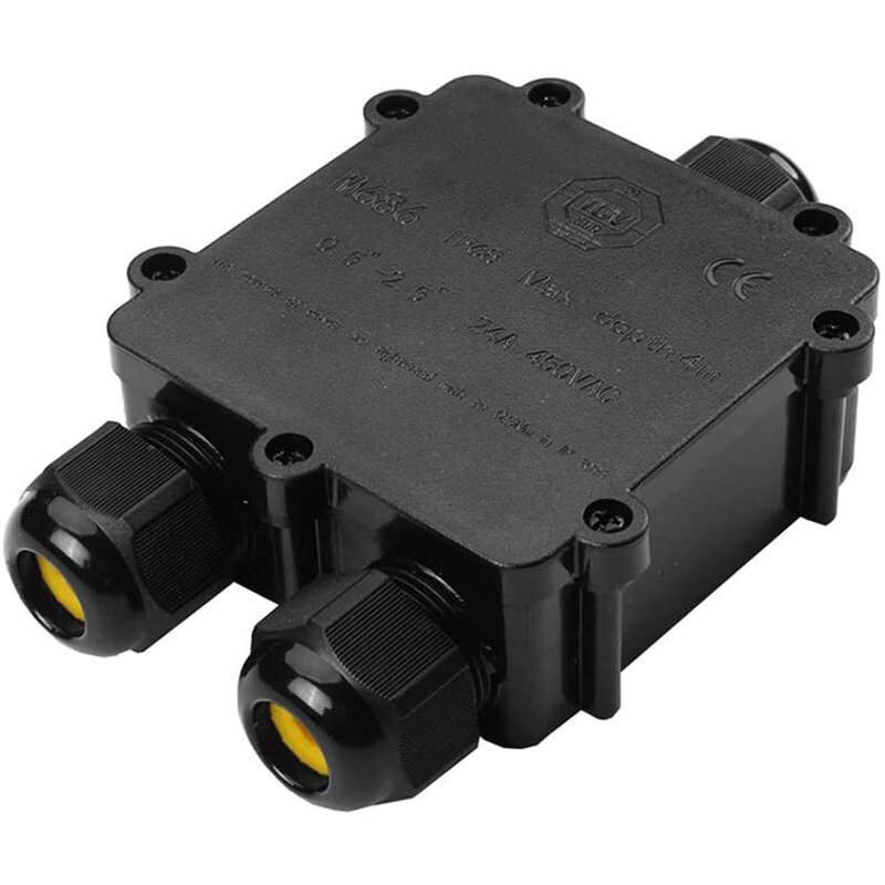 Waterproof Junction Box, IP68 Junction Box Waterproof Outside 3 Way Junction Box Waterproof for Garden Lighting LED
