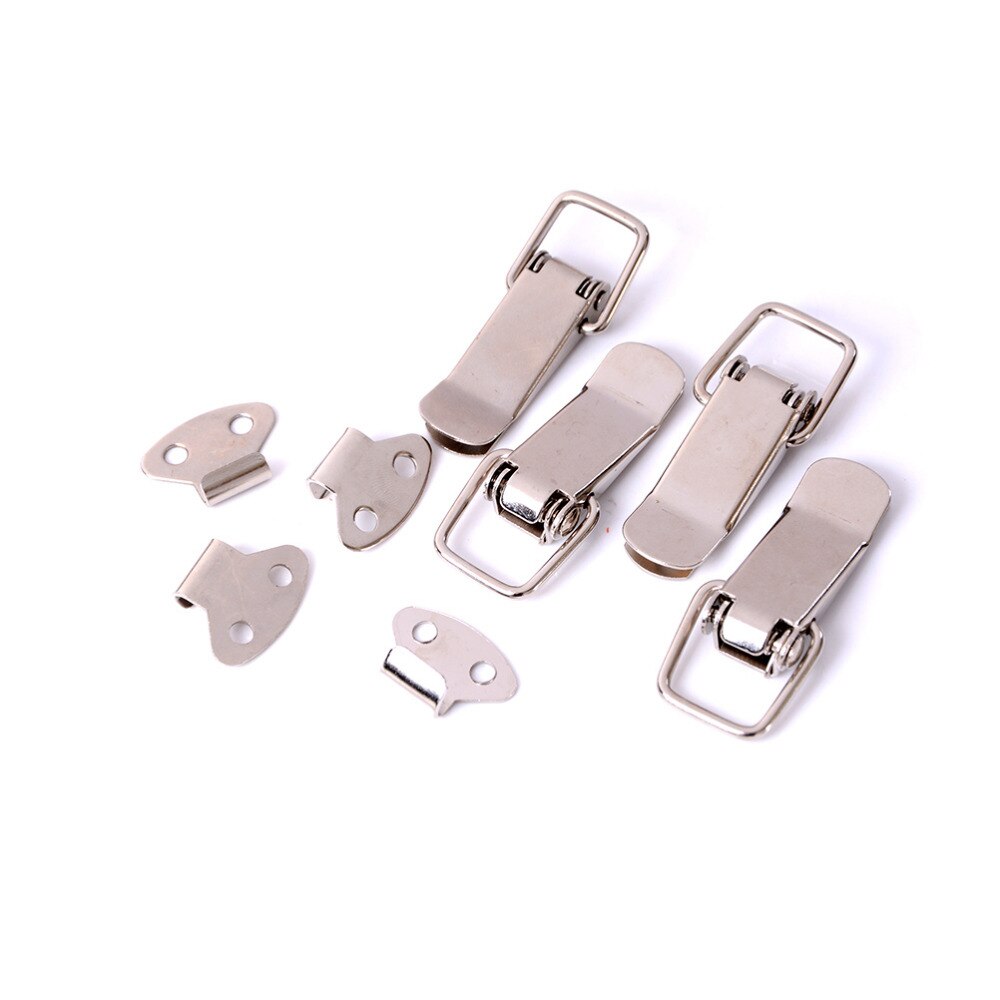4pcs Iron Hasp Sliding Door Window J105 Cabinet Boxes Spring Loaded Latch