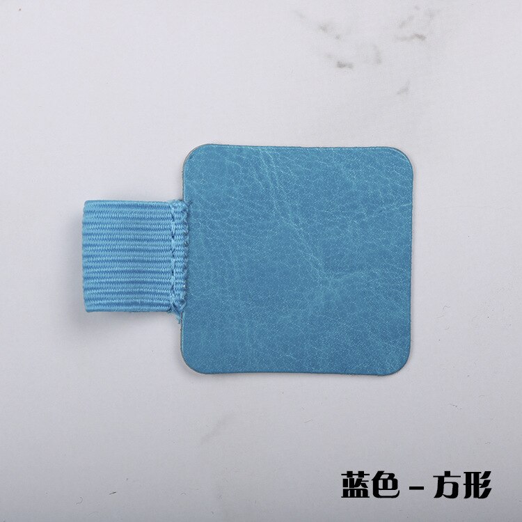 1p Branded Pen Clip Portable Pu Leather Pen Holder Self Adhesive Pencil Elastic Ring For Notebook Diary Clipboard: blue