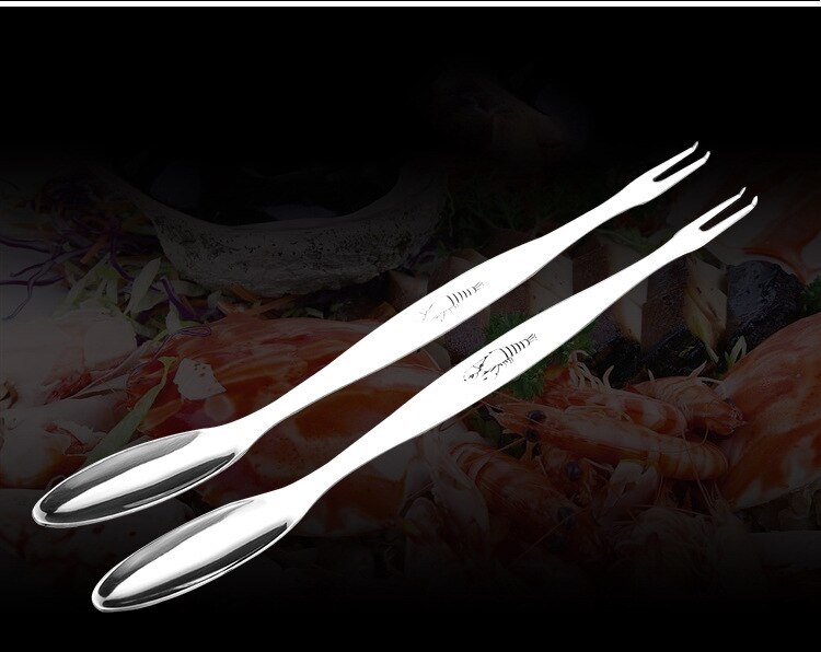 Stainless steel lobster fork Western crab seafood fork catering fruit salad spoon fork Tool