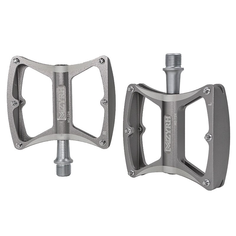 MZYRH 724 503S 505S Bicycle Pedal Ultralight Non-Slip MTB Pedals Aluminum Alloy Flat Applicable Waterproof Bicycle Parts: 724-titanium