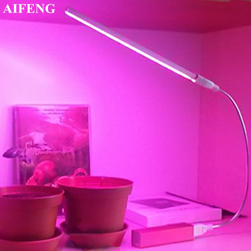 AIFENG Led Grow Light Full Spectrum Red Blue 5V USB Grow Lights Flexible Hose 3W 5W For Seedlings Flowering Plants Growing Light
