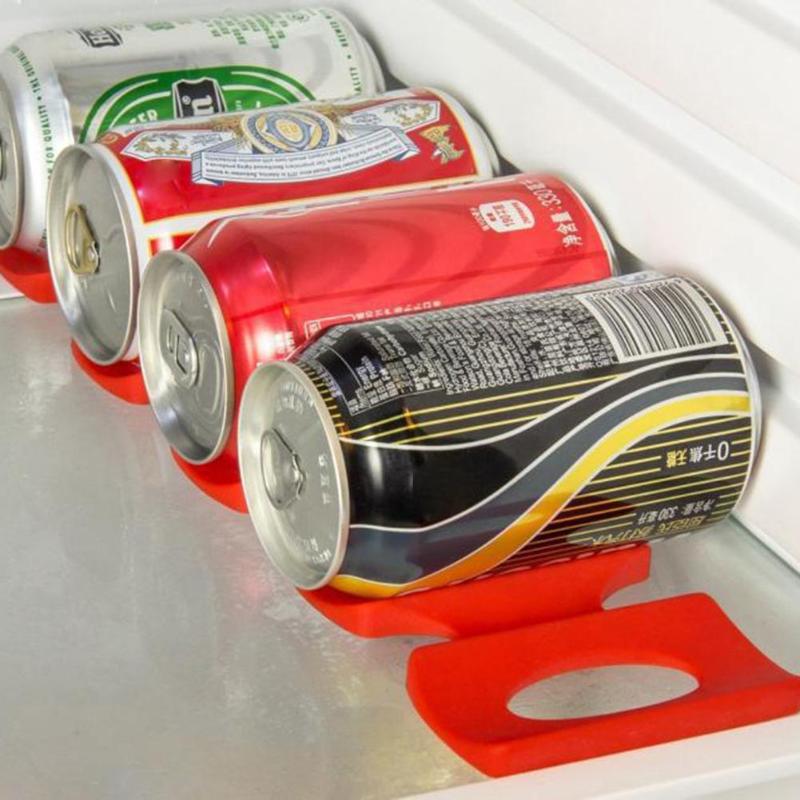 1/2pcs Folding Wine Bottle Rack Beer Holder Silicone Pad Cans Beer Tank Fridge Organizer Save Space Stacking Tool Kitchen Tools