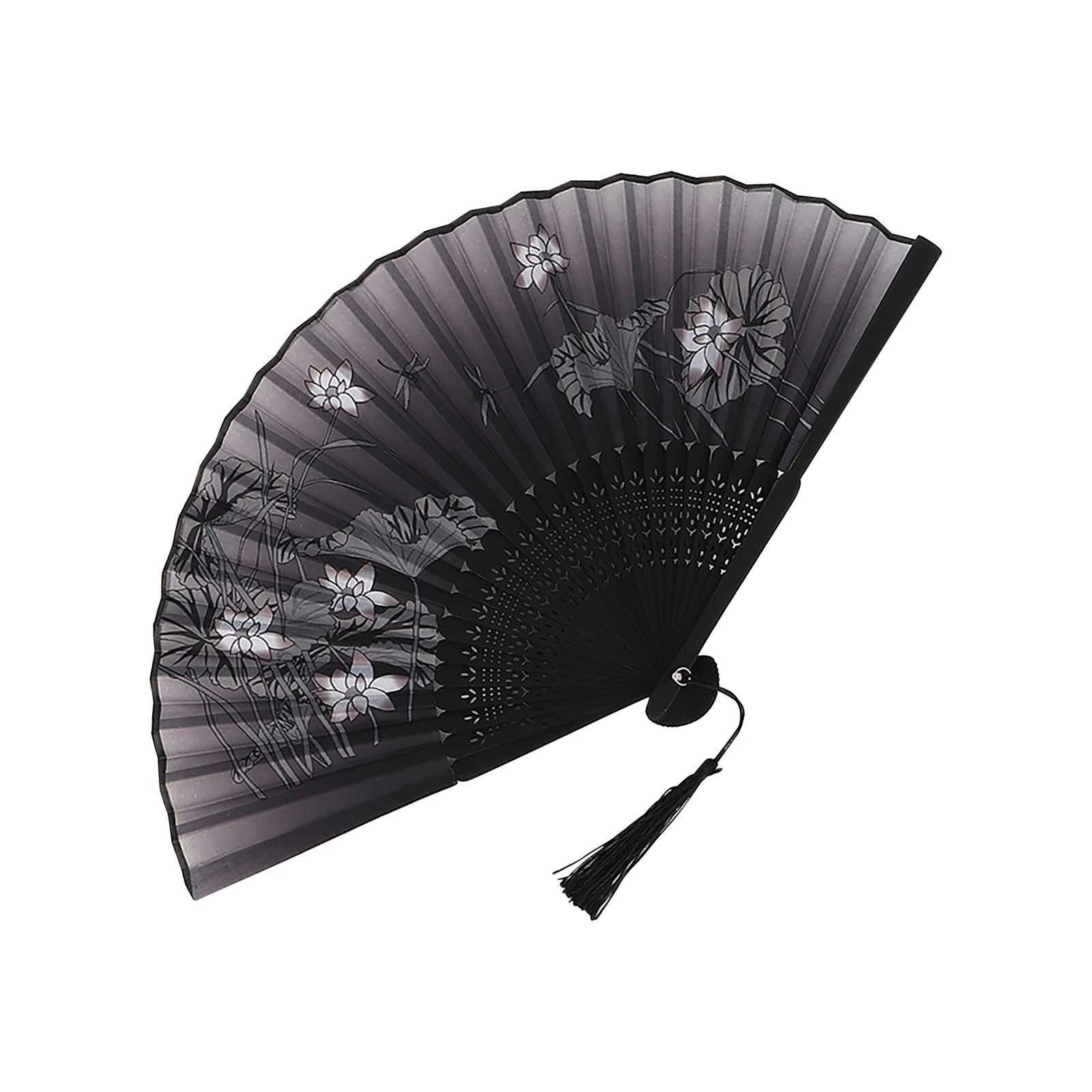 Abanico antiguo Abanico chino Abanico plegable antiguo Abanico de baile Abanicos de mano antiguos Artesanías decoradas Hanfu para fiestas de Halloween Artesanía: Marrón