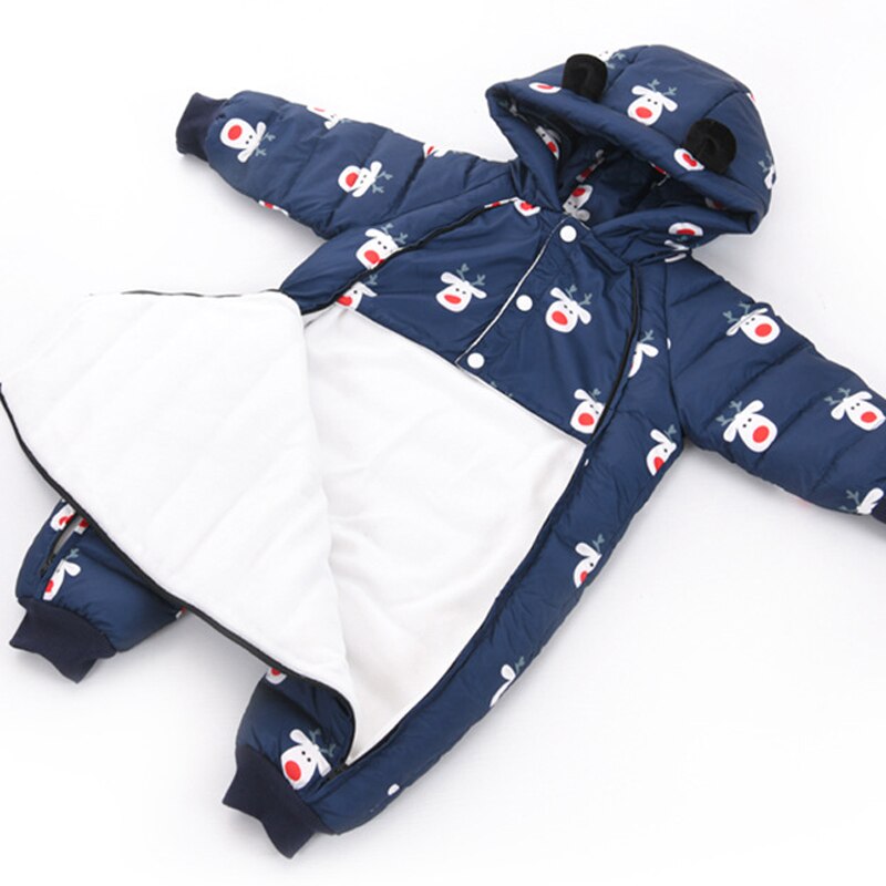 Iyreal Kerst Childrens Jumpsuit 90% Witte Eend Donsjack Winter Jongens Meisjes Hooded Herten Warme Bovenkleding Kids Baby Down Jassen