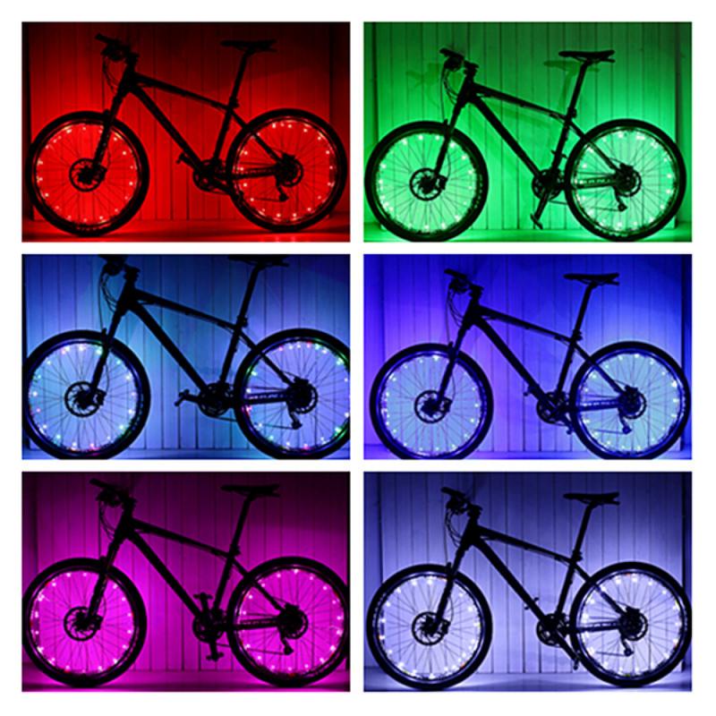 Bike Light LED USB Rechargeable 6 Colors Waterproof Bicycle Wheel Spokes Lights Cycling Rim Wheel Flash Spoke Bicycle Lights