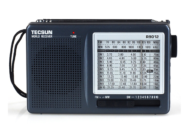 TECSUN R-9012 Radio FM AM SW Draagbare radio 12-bands Draagbare radio-ontvanger Hoge gevoeligheid Kortegolf zakradio met laag geluidsniveau: Blauw