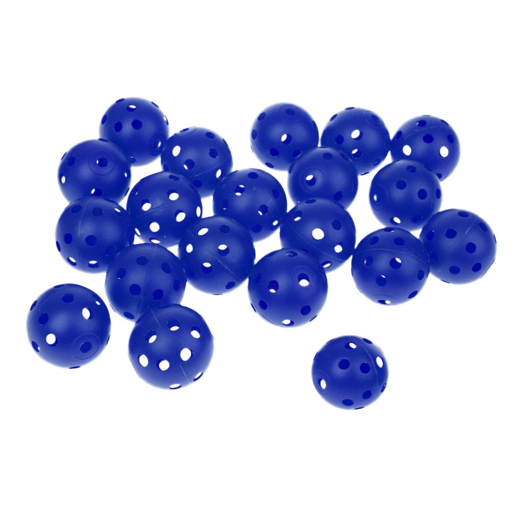 20 Pieces Plastic Hollow Golf Balls Perforated Practice Training Ball: Blue