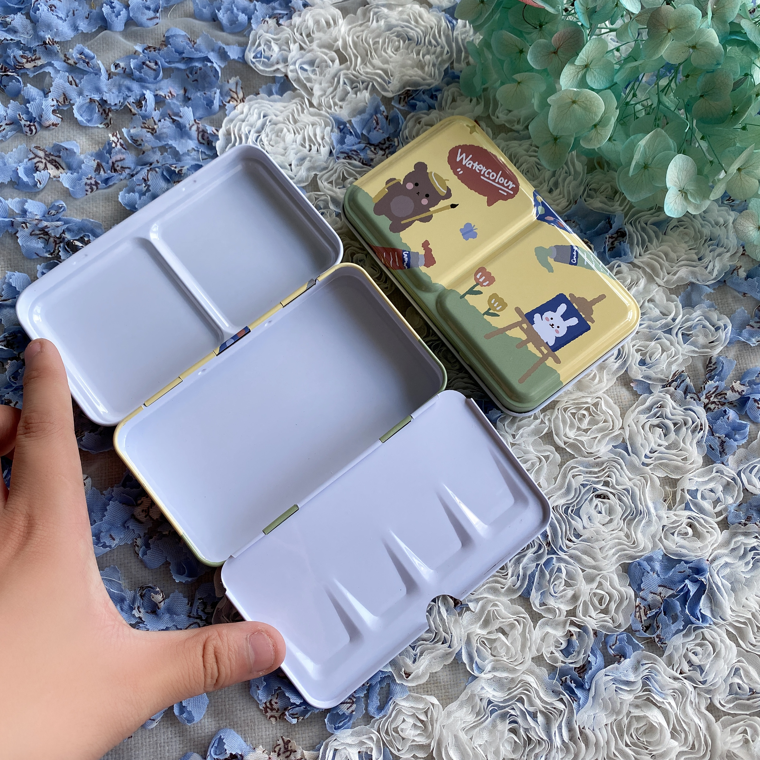 Aquarel Verf Doos 12/24 Kleur Sub-Verpakking Lege Doos Platte Bodem Acryl Verf Doos Schilderij Draagbare Doos: 2