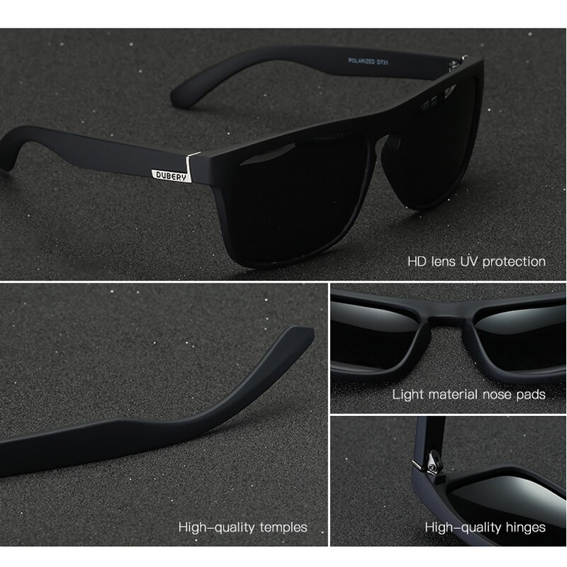 Gafas de sol polarizadas DUBERY, gafas de sol cuadradas para hombre, gafas de sol para hombre, gafas de sol Retro de lujo de de