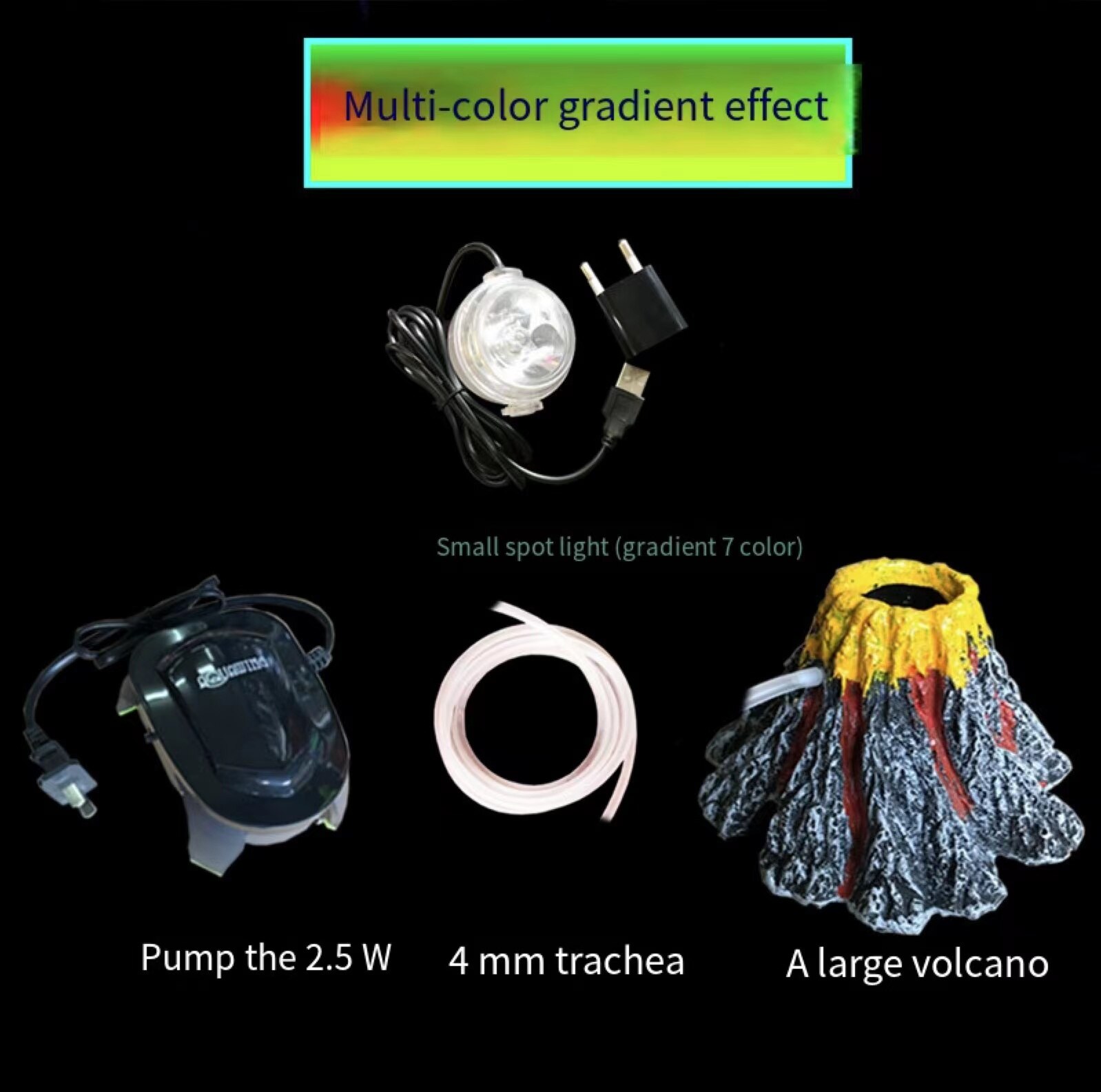 Aquarium Vulkaan Waskolf Decoraties Vulkaan Ornament Kit Met Led Spotlight Aquarium