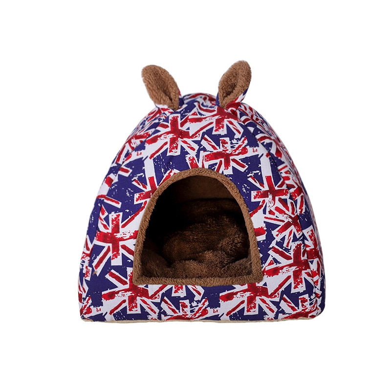Hundesenge til hvalpe katte blødt sammenfoldeligt hus blødt varme kæledyrssenge firkantet sovepose til lille hund kattekurve reden dgwa 15: Stil a / M 40 x 40 x 35cm