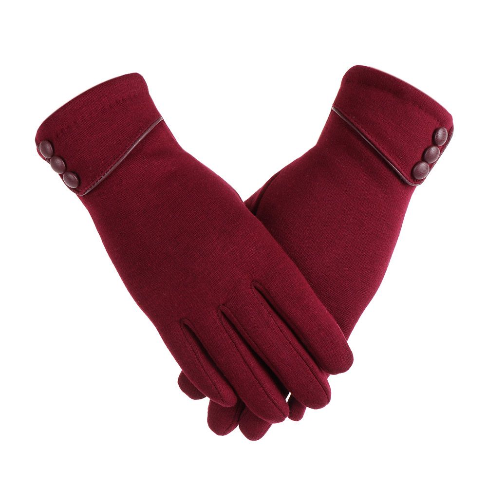 1 par de guantes cálidos de invierno para mujer, manoplas térmicas con forro polar para pantalla táctil, guantes a prueba de viento para conducir y esquiar: Rojo