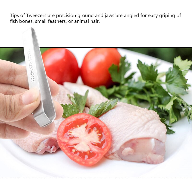 Abedoe rustfrit stål fiskepincet fisk knoglefjerner tang tang pincetang pincetænger pick-up redskaber køkken skaldyr værktøj