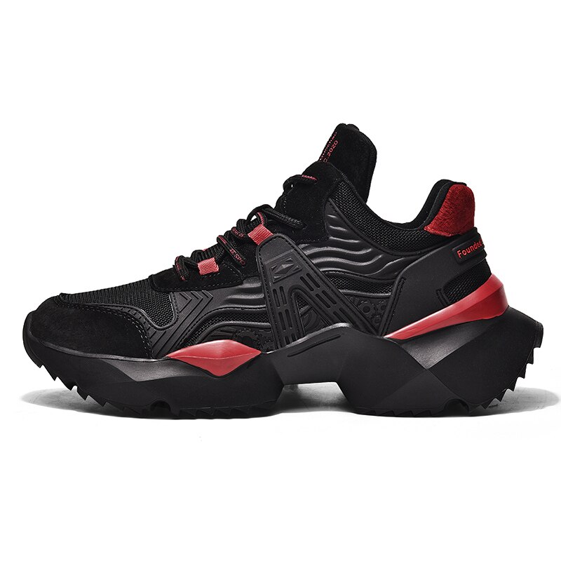 Men Platform Sneakers For Men Running Shoes Comfortable Thick Sole Outdoor Sport Sneaker Athletic Trainers Male Chunky Dad Shoes: black / 40