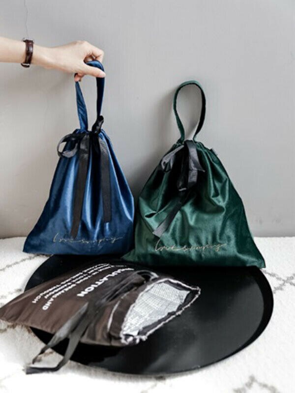 UK Women Velvet Drawstring Bag Girl Sport Backpack School Bag Sack Tote