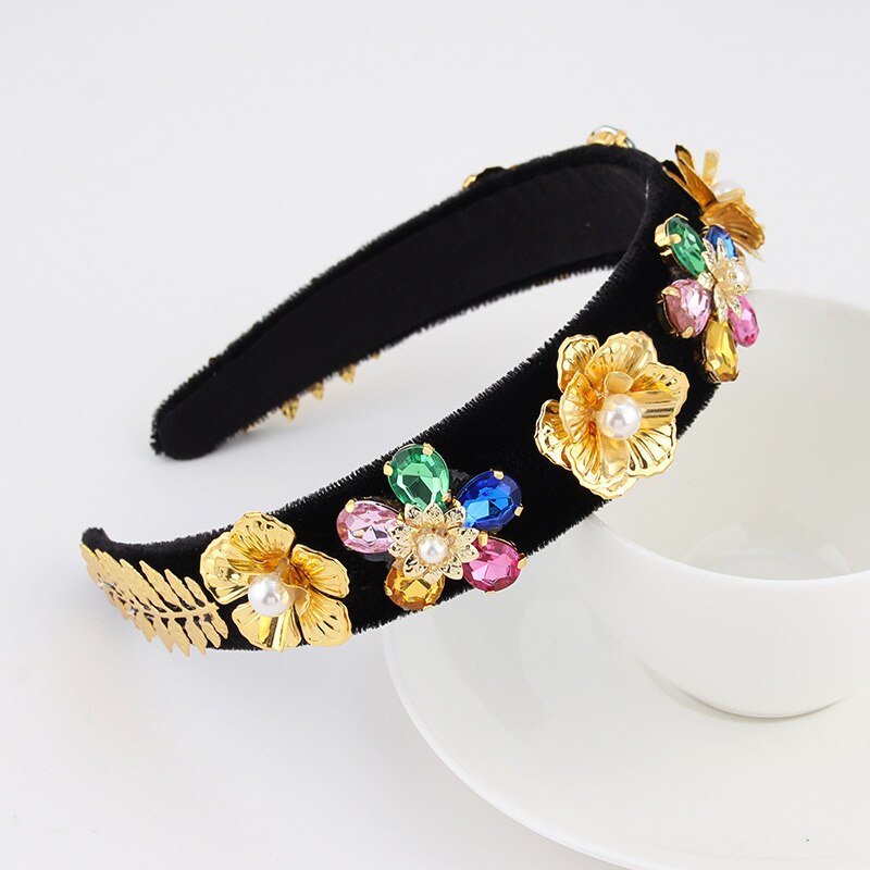 Nuovi Accessori Per Capelli Barocco Gioiello Perla Hairband Di Cristallo Strass Lunetta di Velluto Elegante Raso Della Fascia Per Le Donne Ragazze: Pattern 16