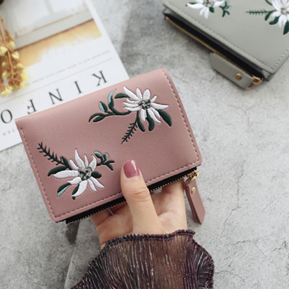 Floral Wallet Square Coin Purse Wallets For Woman Card Holder Small Ladies Wallet Female Hasp Mini Purse Bag