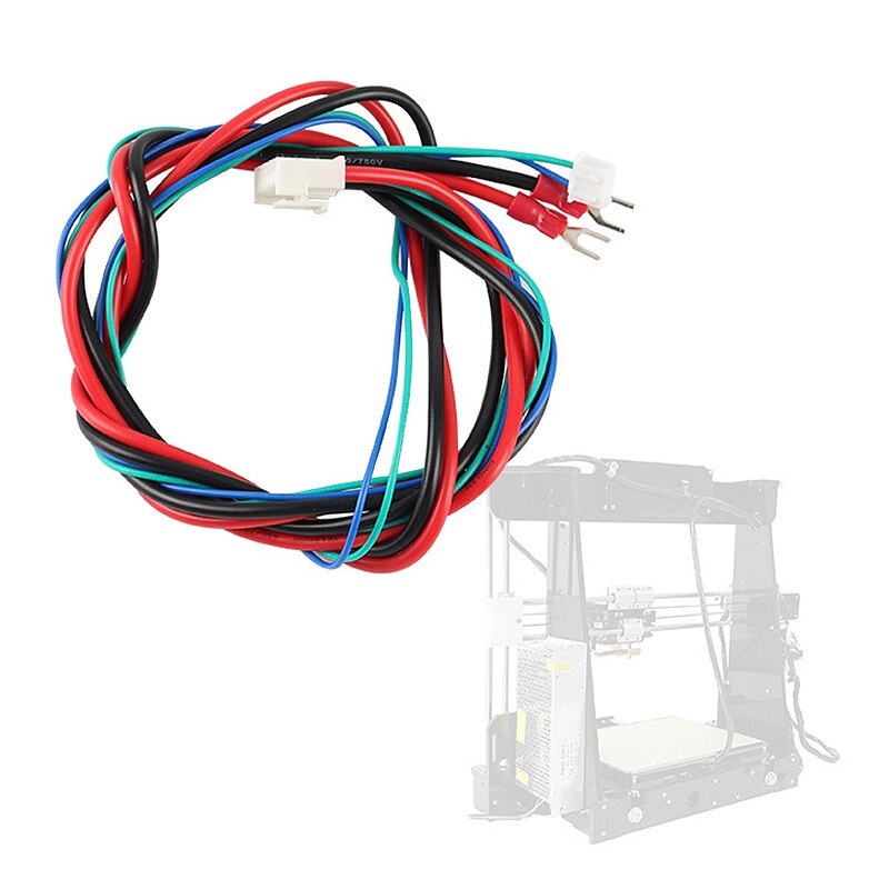 Remplacez la ligne de lit chauffant Anet A6/A8/câble amélioré MK2A /MK2B/MK3 pour le câble de lit chauffant d'imprimante 3D Mendel I3 Anet A8