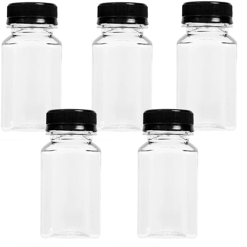 150/500ml tomme plastik drikkebeholdere med sorte skruelåg, genanvendelige til køkkenkøleskab, spiritus, mad, sovs, emballage: Rød