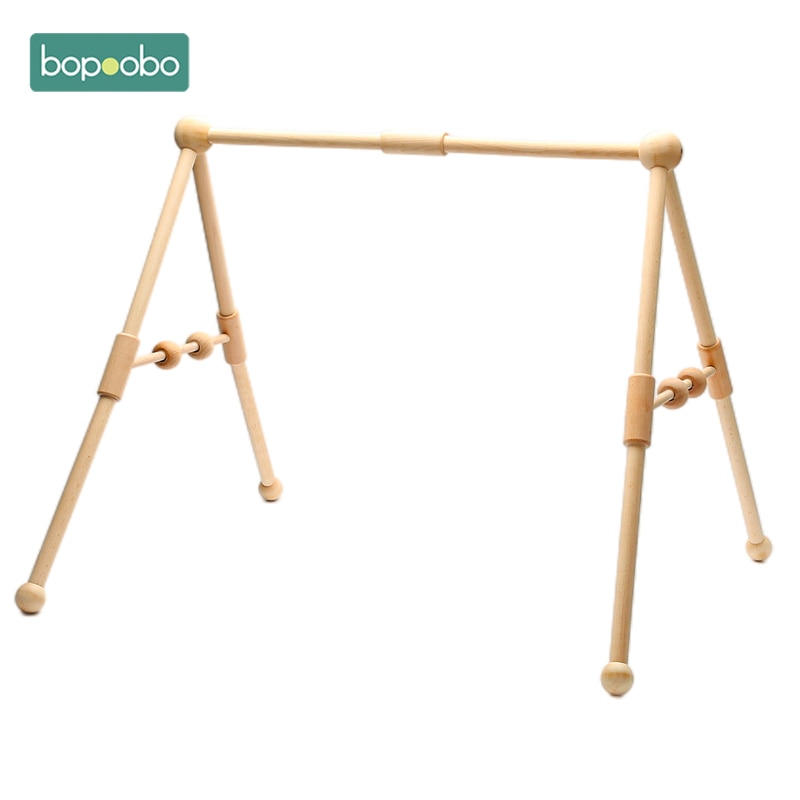 75*63*55Cm Nordic Eenvoudige Houten Fitness Rack Mobiele Opknoping Zintuiglijke Speelgoed Baby Play Gym Activiteit Hangers opknoping Bar Baby