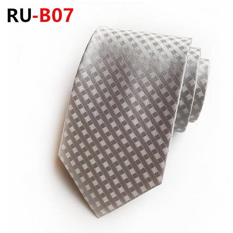 Silk Jacquard 8 cm Plaid Tie Suit Business Tie: RU-B07