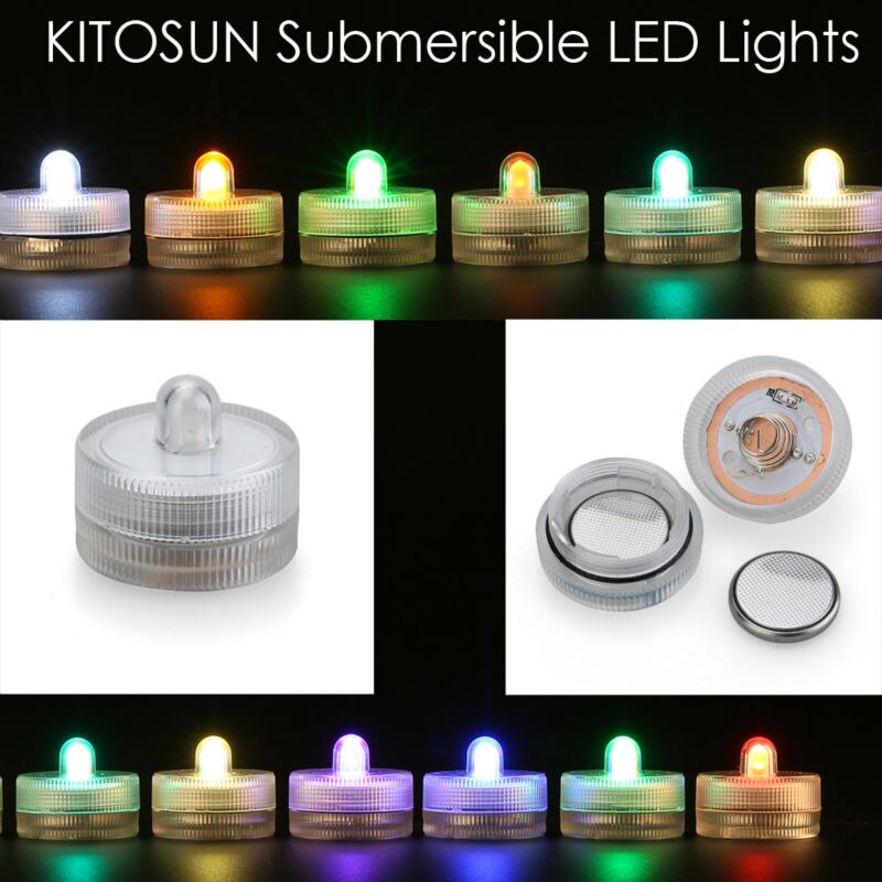 10 Pcs/Lot 11 Colors Available Floralyte Submersible Coin Battery Operated Waterproof Mini LED Vase Flower Decoration Light