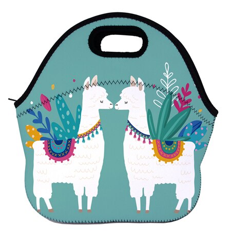 Jom tokoy alpaca termisk isoleret print madposer til kvinder børn termopose madpakke mad picnic tasker tote håndtasker: Default Title