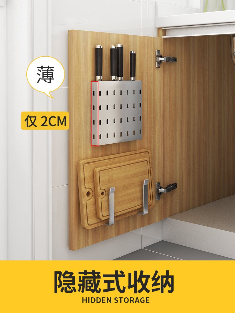 Punch-free Stainless Steel #304 Kitchen Rack Seasoning Rack Wall Storage Shelf Spice Rack Wall-mounted