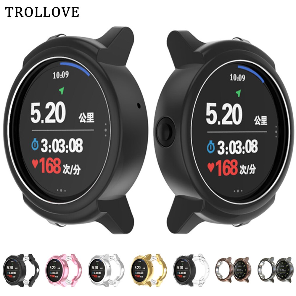 Mjukt silikonfodral för ticwatch e smart watch skyddsfodral bumper för tic watch e klocka skydd pansar slim plätering tpu skal