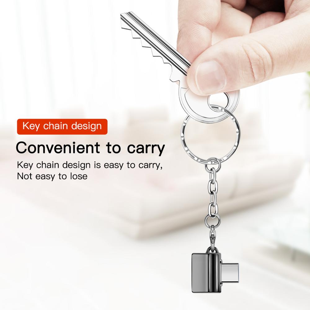 ANMONE USB Typ C OTG Adapter Typ-C Zu USB Konverter für USB C PD Ladegerät Maus tastatur Blitz disk Tragbare Schlüsselbund OTG Stecker