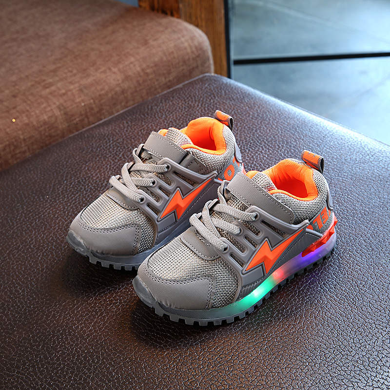 Zapatos luminosos con luz LED para niños y niñas, zapatillas deportivas de suela blanda, zapatos para caminar: h / 23