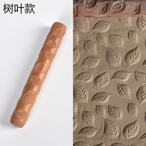 Rodillo de barro con textura de madera, herramientas de cerámica, talla de alfarería, patrón en relieve, varilla en relieve, rollo de barro, 5 uds.: E