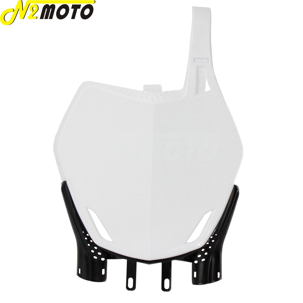 Placa de nombre de número delantero Universal para Motocross, color blanco y negro, para Kawasaki, Suzuki, Yamaha, Honda, CRF, CRE, KLX, KLR, DRZ, WR, YZ, 85, 250, 450: Negro