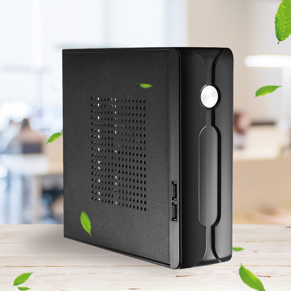 Computer fallen Gastgeber HTPC Metall 2,0 USB Büro Netzteil Spielen Mini ITX Mit Kühler See Horizontale Hause Schreibtisch Praktische