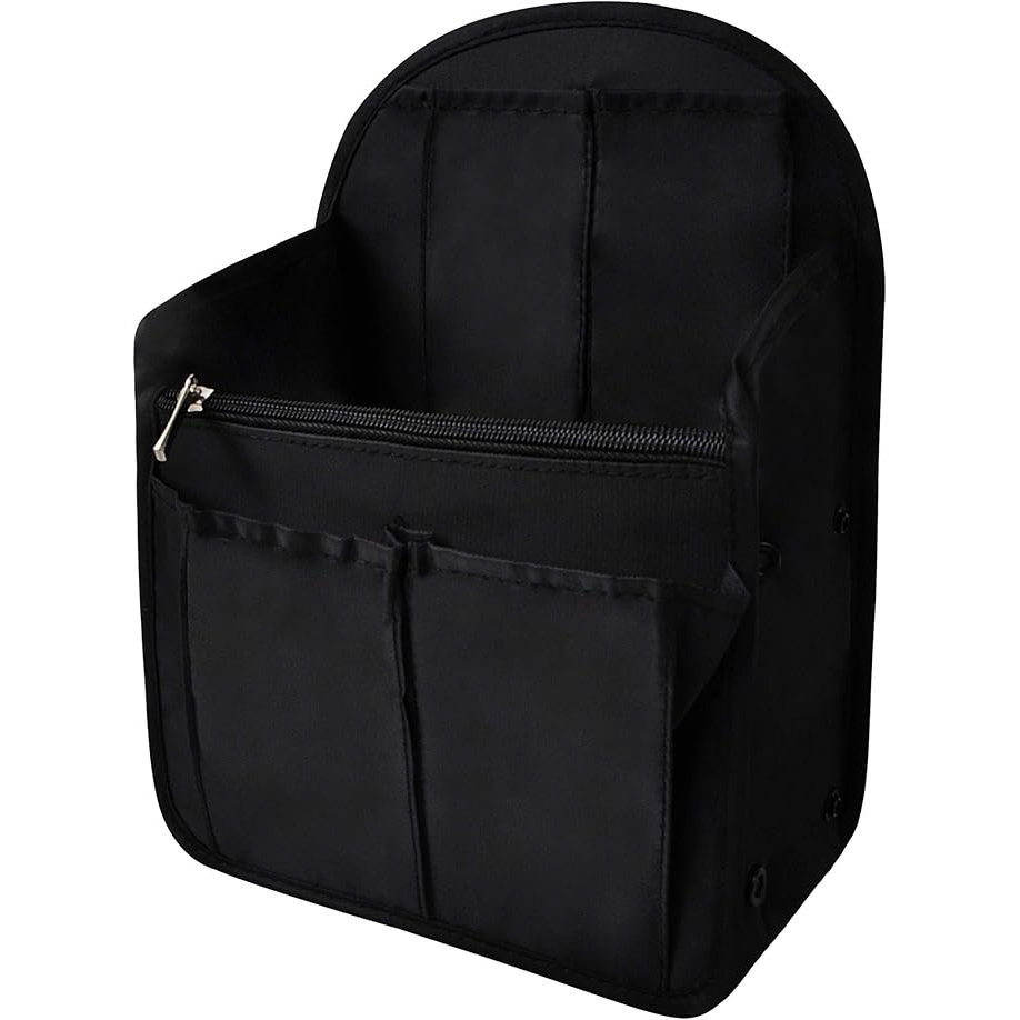 Organizador de mochila con forro insertado, bolsa de viaje colgante en bolsa con muchos bolsillos: M / Negro