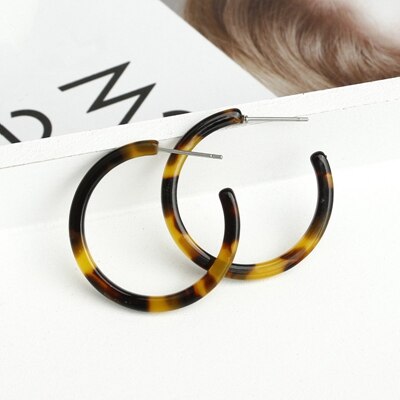 Vintage Eenvoudige Acryl Acetaat Oorbellen Geometrische Ronde Hoop Oorbellen Voor Vrouwen Sieraden: A