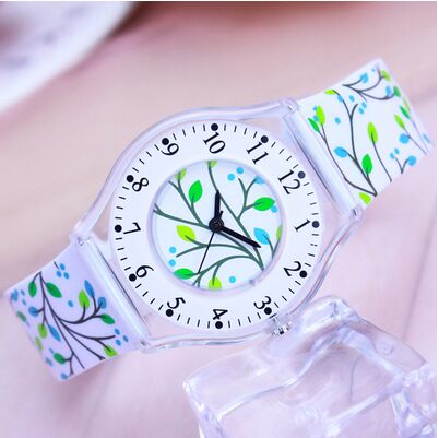 Eenvoudig patroon jongens meisjes sporthorloge waterdicht siliconen studentenhorloge waterbestendig kinderen quartz horloge klok