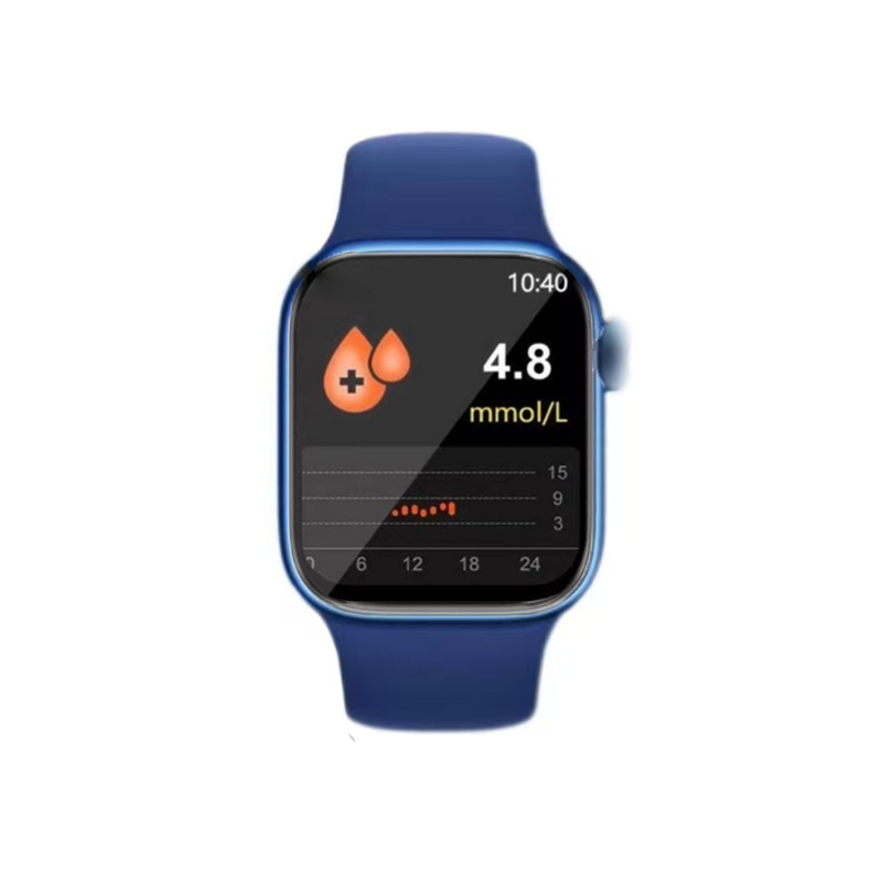 Medizinische EKG-Smartwatch für Erwachsene, Blutzucker, Blutfett, Harnsäure, Gesundheit, intelligentes Bluetooth, nicht-invasives Blutzuckermessgerät: Blau