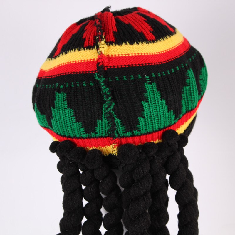 Uutuus talvi jamaikalainen rasta hattu peruukki rastatukka karibialainen baretti lippis villa neuloa tanssiesitys halloween hatut miehille naisille