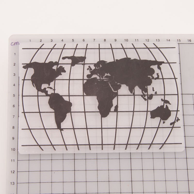 world map Embossing Folders for Papers Photo Album Making Cards Supplies DIY 3D Plastic Scrapbooking Cutting Dies: Default Title