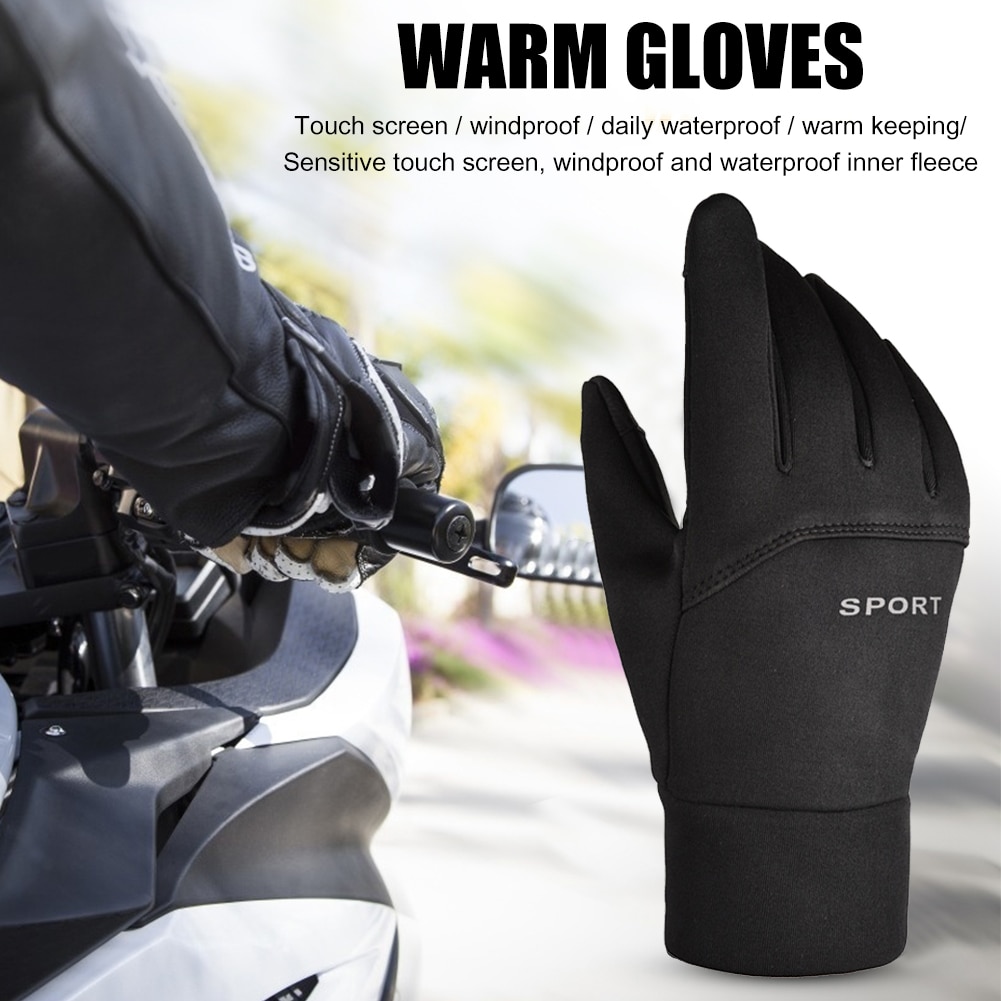 1 Paar Winter Fietsen Handschoenen Fiets Warm Touchscreen Volledige Vinger Handschoenen Waterdicht Outdoor Bike Skiën Motorrijden