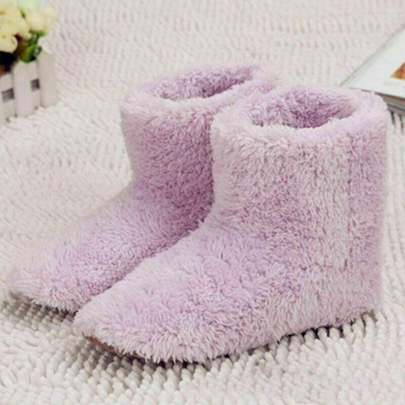 Vinter usb varmere fodsko plys varm elektrisk tøfler fødder opvarmet vaskbar varm fluffy genopladelige støvler: Til kvinde 35-39