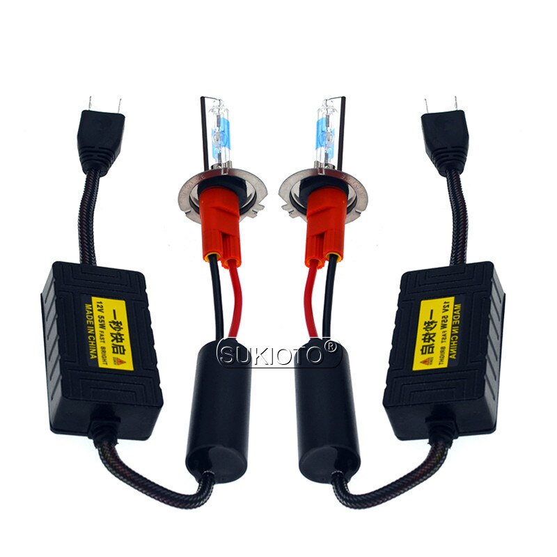 SUKIOTO-Kit de conversión de Xenón HID H7, 55W, enchufar y usar, AC, balasto Delgado, 55W, 5500K, H11, 9005, 9012