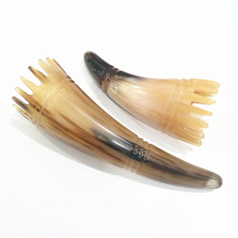 MC Yak corne peignes naturel Massage tête shampooing peigne coin pointu Acupoint Massage brosse cervicale vertèbre tête outil de coiffure