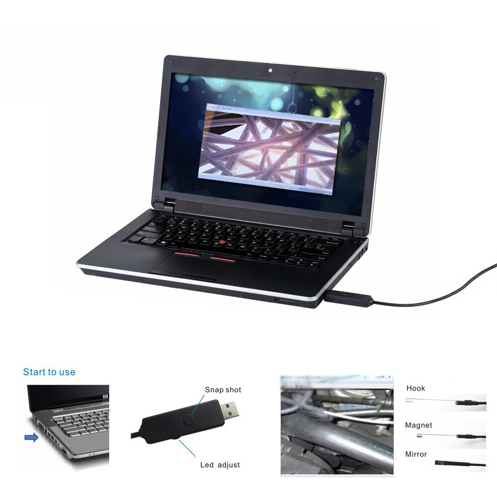 KKmoon 8mm 5m endoscope Endoscope Mini numérique USB industriel endoscope caméra d'inspection luminosité réglable pour PC
