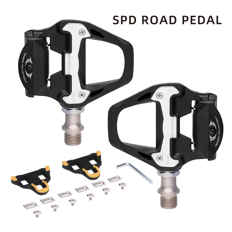 MEROCA Bike Lock Pedal Bicycle Self-Locking Pedal With Sealed Bearings Lock Piece For SPD System Road Bike Ultra-Light Pedal