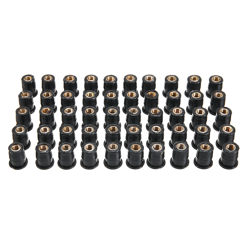 50pcs/set Motorcycle Scooter M5 Metric Rubber Well Nuts Windscreen Windshield Fairing Cowl Accessories